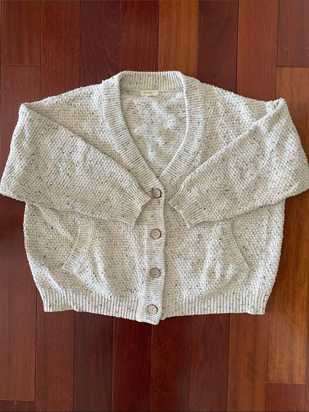 Promesa Cream Knit Button-Up Women's Cardigan